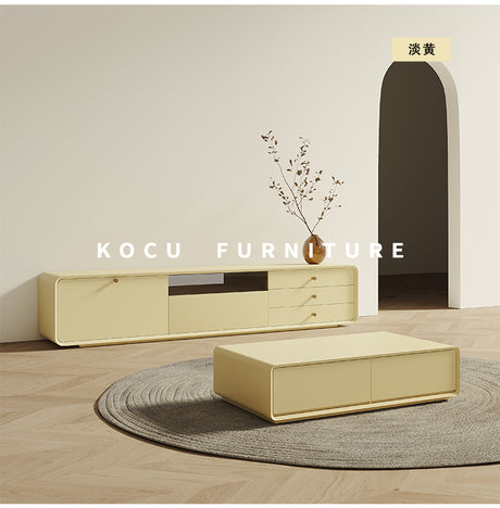 KOCU HOME Ulises Modern Minimalist Solid Wood TV Cabinet Coffee Table Combination from KOCU HOME