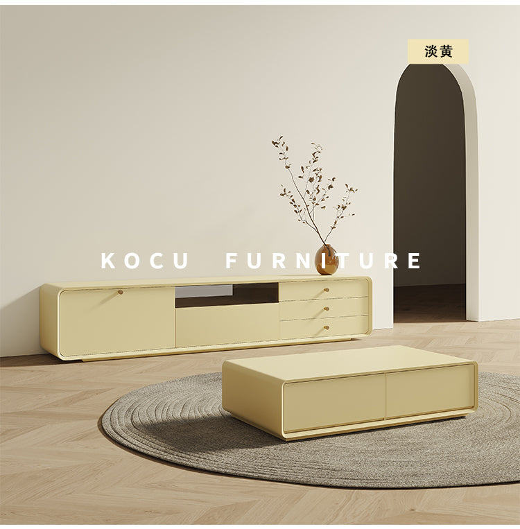 KOCU HOME Ulises Modern Minimalist Solid Wood TV Cabinet Coffee Table Combination from KOCU HOME