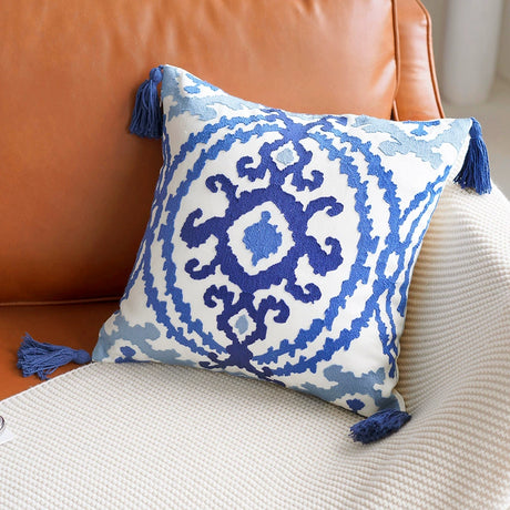 YOULI Arjun Embroidered Boho Ethnic Sofa Pillow from YOULI