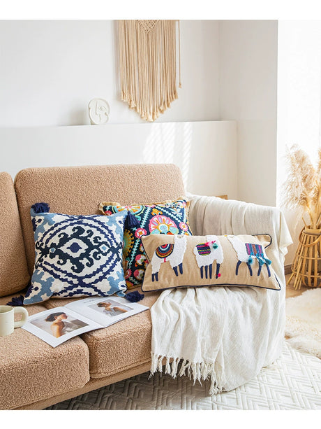 YOULI Arjun Embroidered Boho Ethnic Sofa Pillow from YOULI