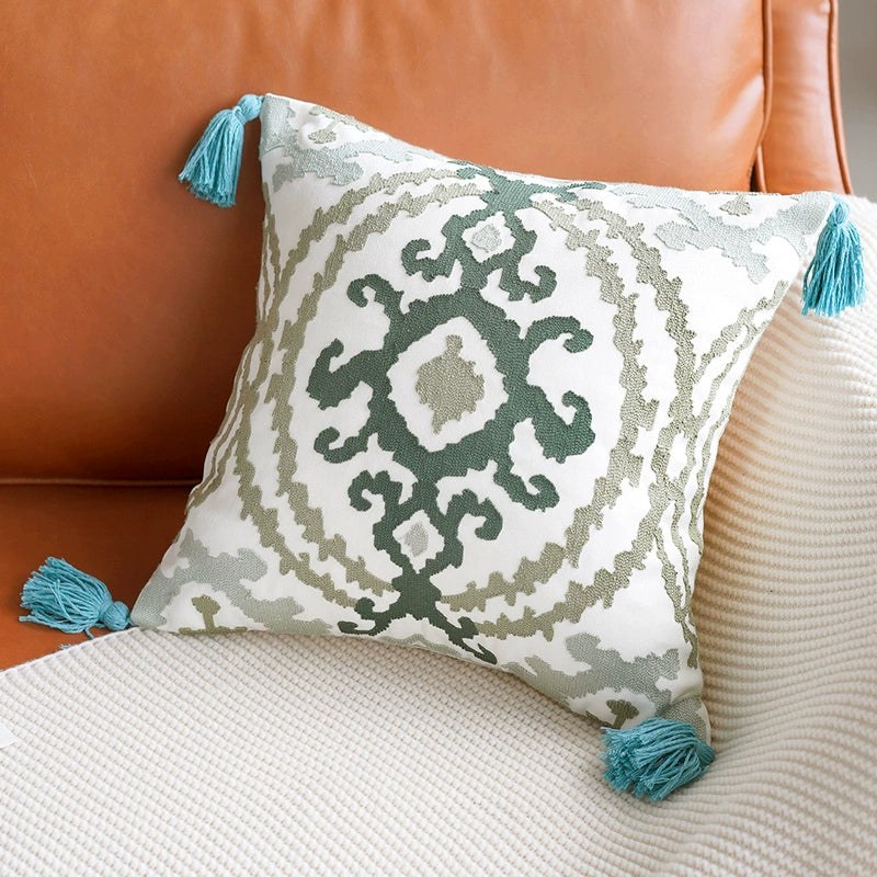 YOULI Arjun Embroidered Boho Ethnic Sofa Pillow from YOULI