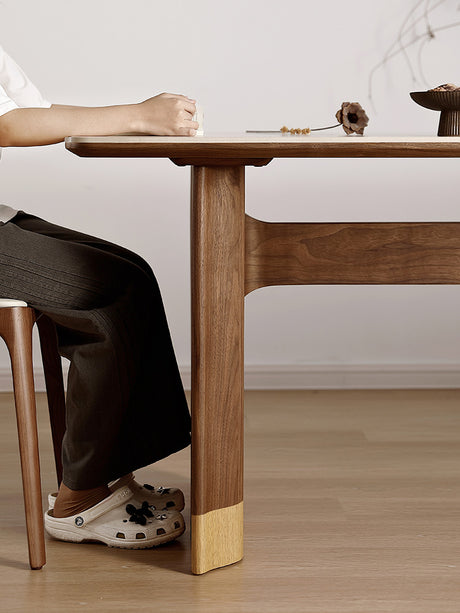 QUANMU Isidore Elegant Walnut Dining Table from QUANMU