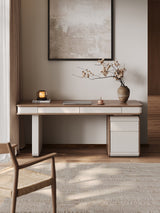 QUANMU Santiago Luxe Walnut Minimalist Computer Desk from QUANMU