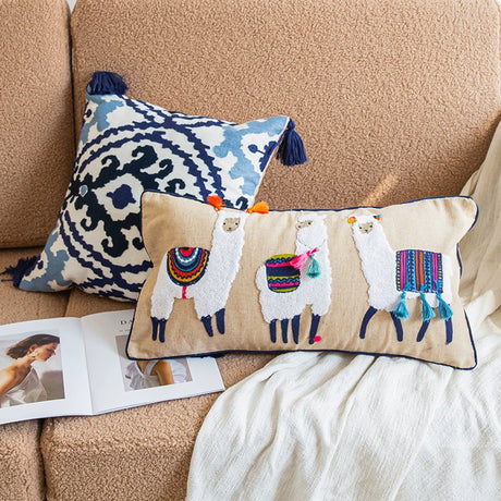 YOULI Arjun Embroidered Boho Ethnic Sofa Pillow from YOULI
