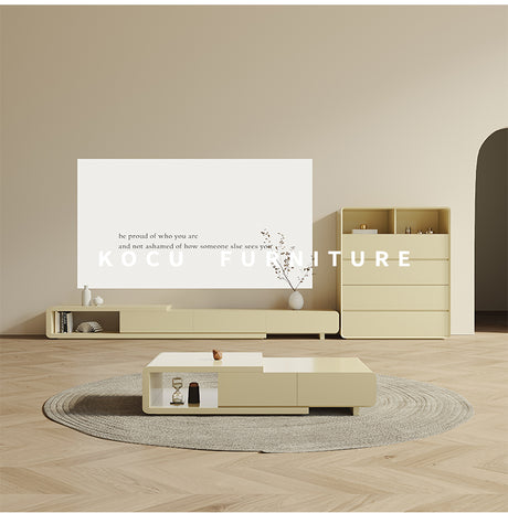KOCU HOME Catania Rustic Retractable Solid Wood Table from KOCU HOME