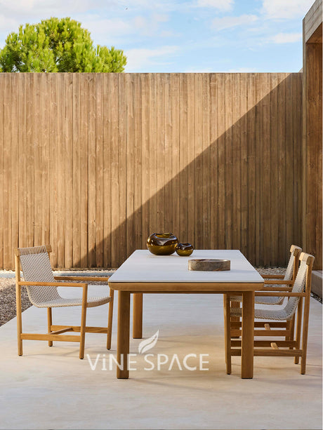 RATTAN SPACE Santiago Waterproof Natural Wood High Chair from RATTAN SPACE