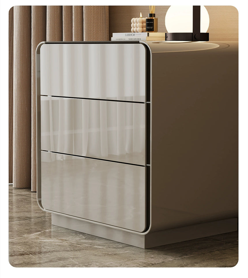 APARTMENT NO.7 Thaddeus Sleek Minimalist Three-Drawer Bedside Table from APARTMENT NO.7