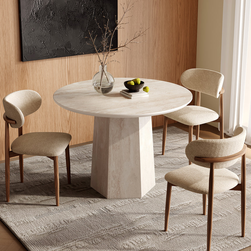 QUANMU Emiliano Chic Light Luxury Round Dining Table from QUANMU