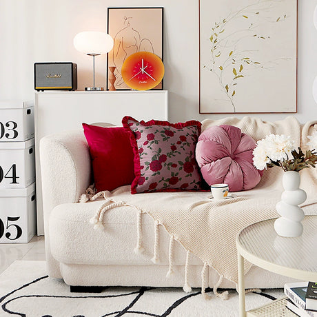 YOULI Amelie Luxurious Flowered Round Pillowcase from YOULI