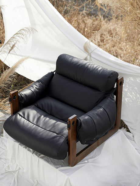 QUANMU Isolde Vintage Leather Lounge Chair from QUANMU