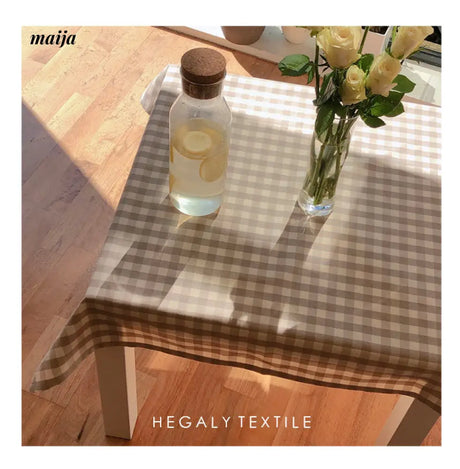 Latte Cotton Linen Tablecloth from Hegaly Textile