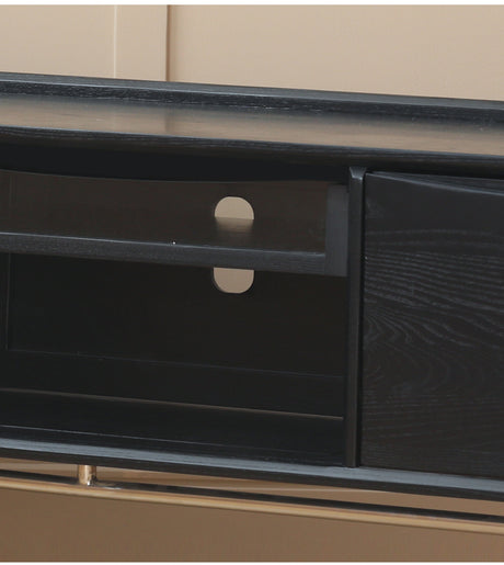 HANKE Santiago Retro Solid Wood TV Cabinet with Glass Doors - Living Room Storage Solution from HANKE