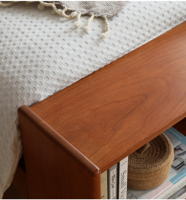 HANKE Isolde Modern Simple Cherry Wood Double Bed with Multifunctional Storage from HANKE