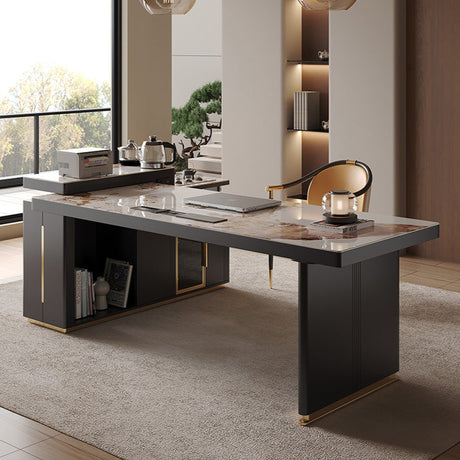 QUANMU Elowen Elegant Minimalist Rockboard Desk Table from QUANMU