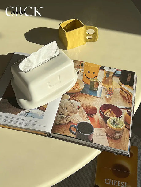 Melted Cheese Ceramic Tissue Box from maija