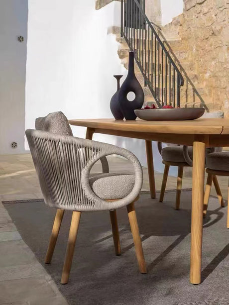 RATTAN SPACE Isolde Serenity Rain-Resistant Outdoor Dining Chair Set. from RATTAN SPACE
