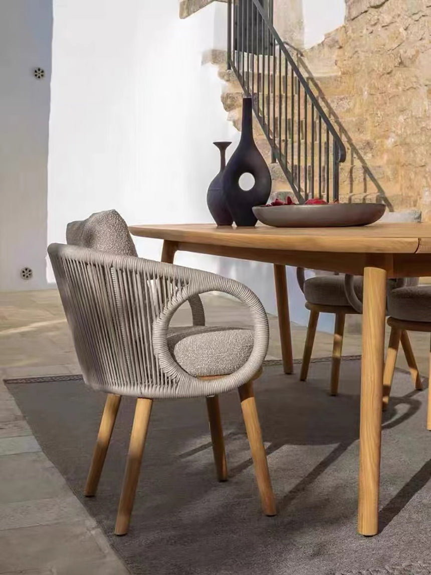 RATTAN SPACE Isolde Serenity Rain-Resistant Outdoor Dining Chair Set. from RATTAN SPACE