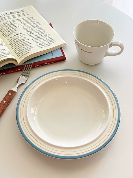 YASUKI Minja Retro Striped Ceramic Soup Bowl from YASUKI