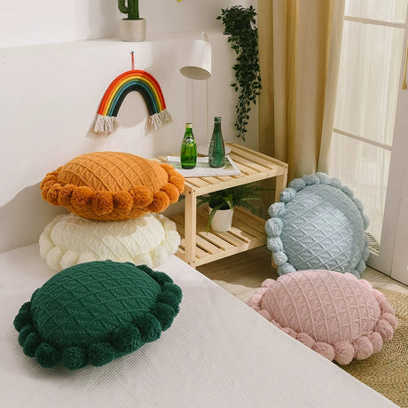YOULI Finnian Handmade Knitted Round Pillow from YOULI