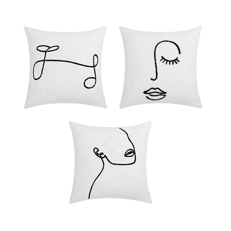 YOULI Oliver Artistic Cream Pillow Sleeve - Nordic Style Sofa Cushion from YOULI