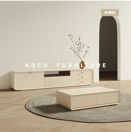 KOCU HOME Ulises Modern Minimalist Solid Wood TV Cabinet Coffee Table Combination from KOCU HOME