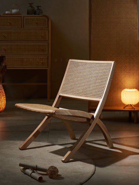 RATTAN CRAFTSMAN Folding Rattan Lounge Chair from RATTAN CRAFTSMAN