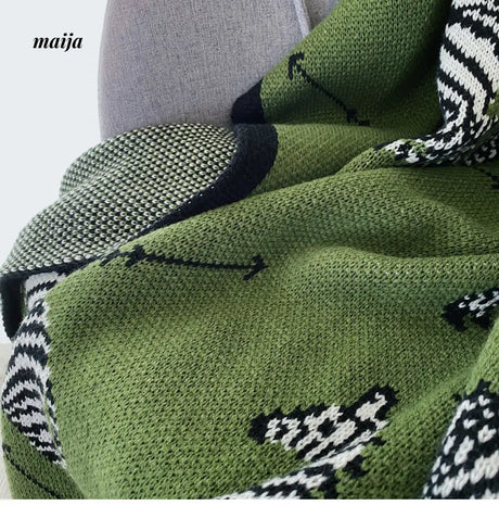 Green Zebra Retro Throw from maija