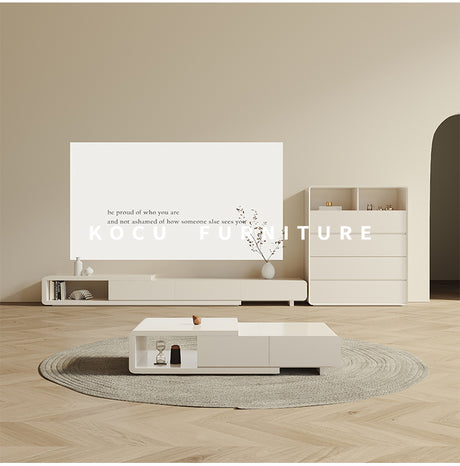 KOCU HOME Catania Rustic Retractable Solid Wood Table from KOCU HOME