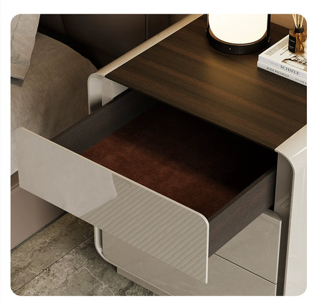 APARTMENT NO.7 Thaddeus Sleek Minimalist Three-Drawer Bedside Table from APARTMENT NO.7