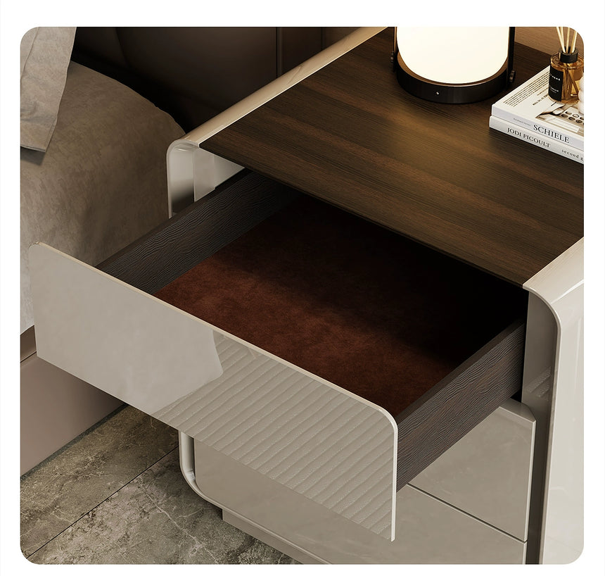APARTMENT NO.7 Thaddeus Sleek Minimalist Three-Drawer Bedside Table from APARTMENT NO.7