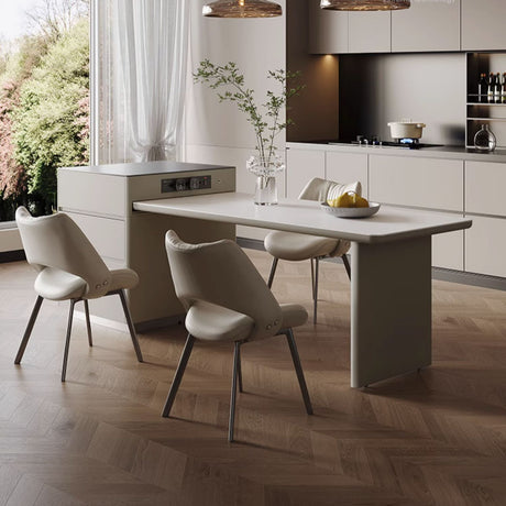 QUANMU Isolde Elegant Retractable Wabi-Sabi Dining Table from QUANMU