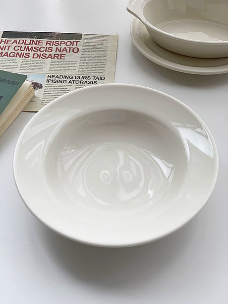 YASUKI Chenhao Minimalist INS Texture White Ceramic Bowl from YASUKI