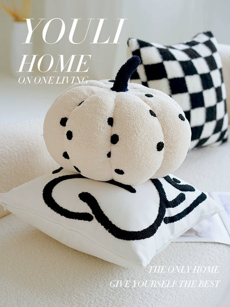 YOULI Benjamin Elegant Minimalist Black and White Sofa Pillow from YOULI