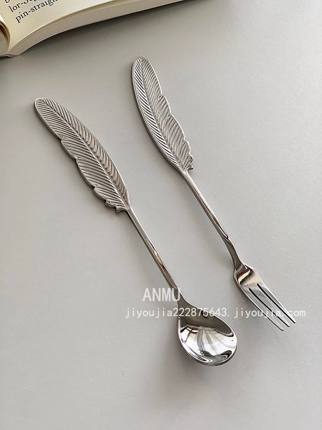 YASUKI Eleanor Elegant Stainless Steel Mixing Stick & Dessert Fork from YASUKI