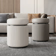 APARTMENT NO.7 Evelyn Chic Leather Round Stool from APARTMENT NO.7