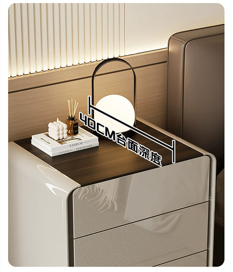 APARTMENT NO.7 Thaddeus Sleek Minimalist Three-Drawer Bedside Table from APARTMENT NO.7