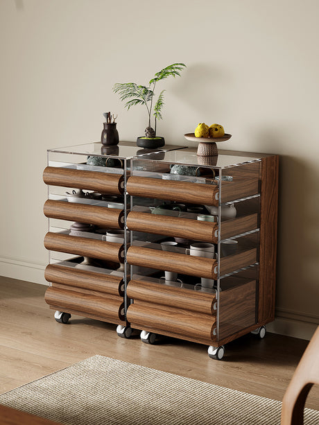 QUANMU Elowen Elegant Mobile Teatable Display Cabinet from QUANMU