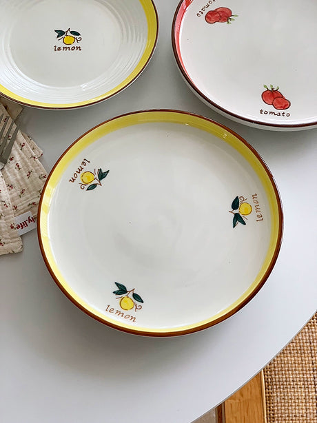 YASUKI Emilia Pastoral Fruit Glaze Ceramic Rice Bowl from YASUKI