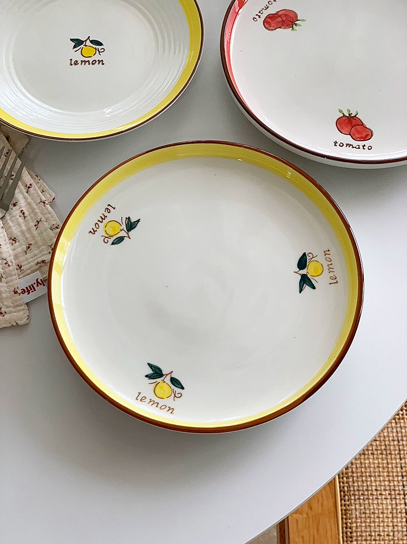 YASUKI Emilia Pastoral Fruit Glaze Ceramic Rice Bowl from YASUKI
