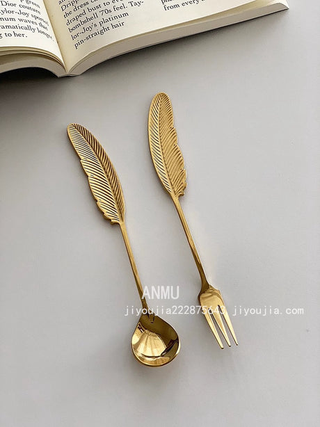 YASUKI Eleanor Elegant Stainless Steel Mixing Stick & Dessert Fork from YASUKI
