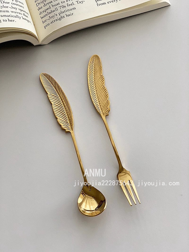 YASUKI Eleanor Elegant Stainless Steel Mixing Stick & Dessert Fork from YASUKI