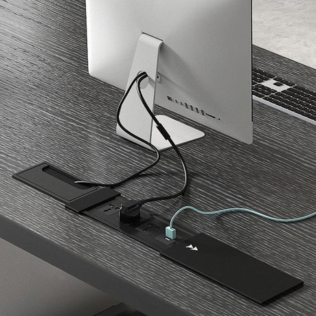 QUANMU Serena Sleek Black Luxury Writing Desk from QUANMU