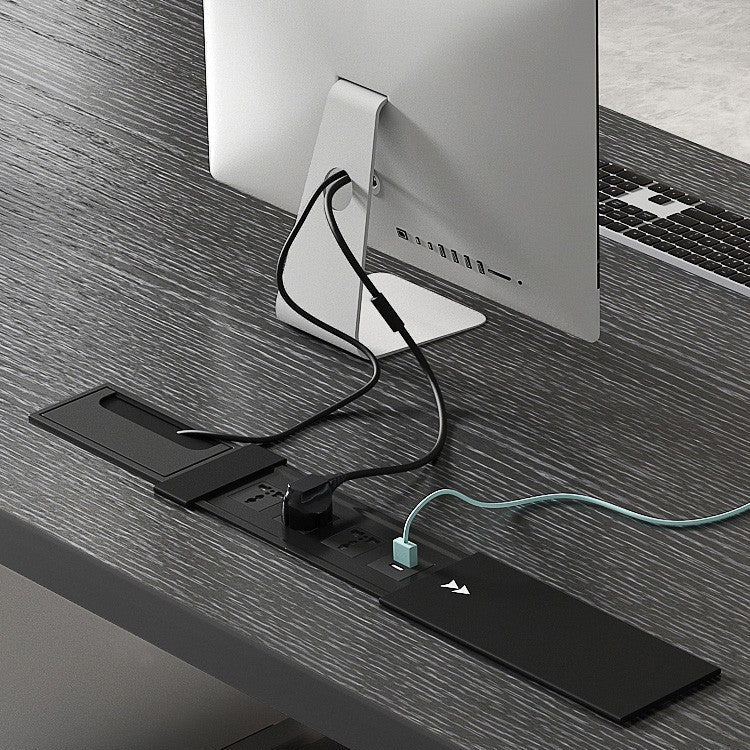 QUANMU Serena Sleek Black Luxury Writing Desk from QUANMU