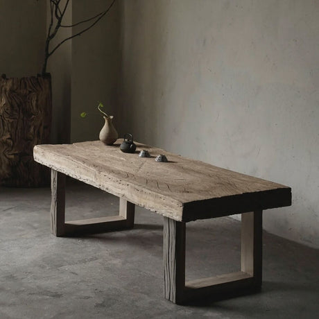 JINYI Hiroshi Rustic Natural Solid Wood Long Table from JINYI