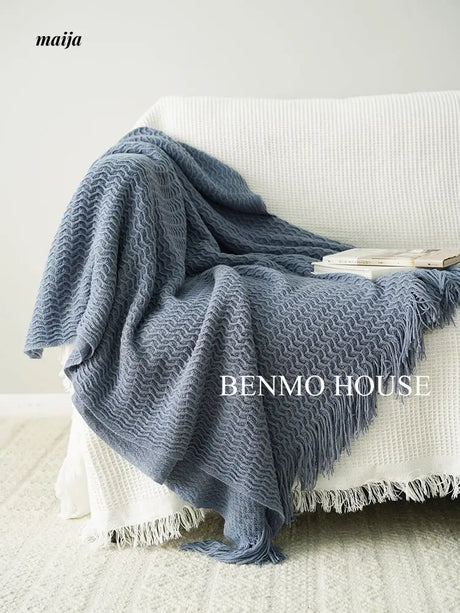 Fishbone Knitted Throw from Benmo House
