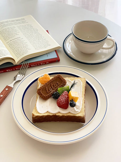 YASUKI Minja Retro Striped Ceramic Soup Bowl from YASUKI