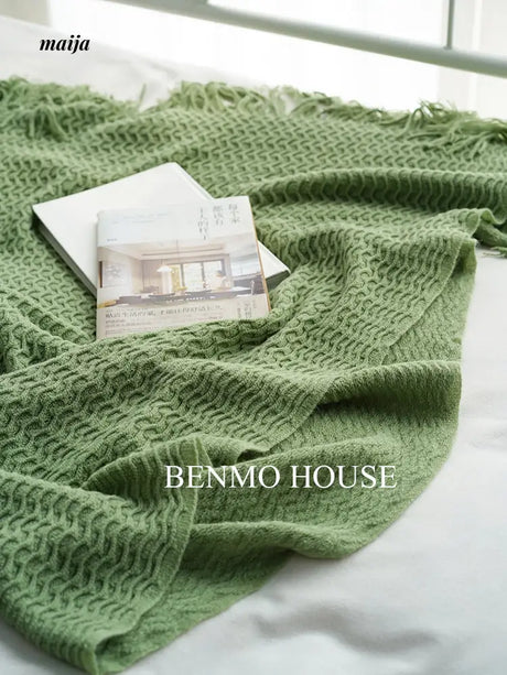Fishbone Knitted Throw from Benmo House