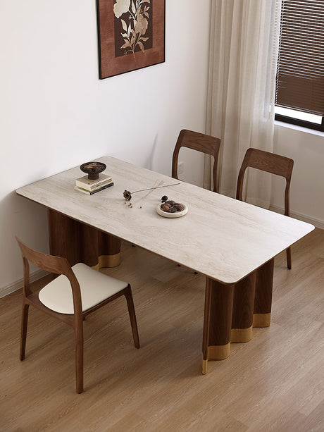 QUANMU Isidore Elegant Walnut Dining Table from QUANMU