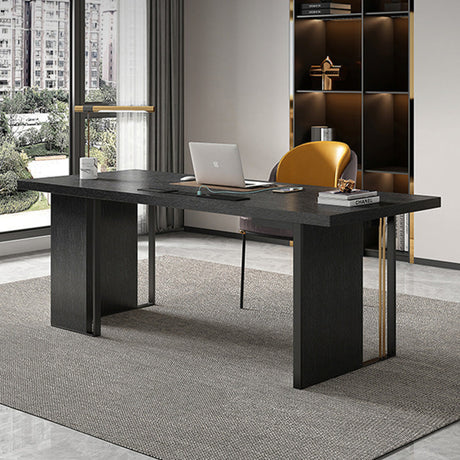 QUANMU Serena Sleek Black Luxury Writing Desk from QUANMU