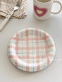 YASUKI Jinlian Vibrant Colorful Lattice Ceramic Plate from YASUKI